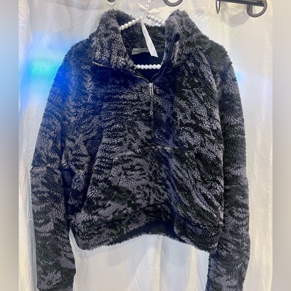 lululemon athletica Womens Oversized Fleece Sweater Dark Carbon Black Med Large - Picture 6 of 12